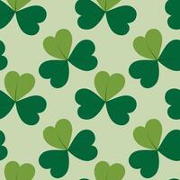 Abstract Shamrocks Seamless Pattern in monochrome green. St Patrick Day greeting background concept. Isolated Wrapping, wallpaper, thematic cards or web promo leaflets, banners, print materials vector