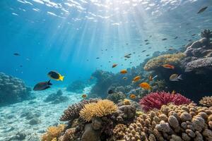 coral reef and tropical fish in the ocean beautiful nature photo