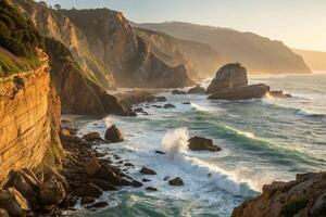 the cliffs of big sur at sunset photo