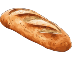 Fresh baguette, wheat flour icon isolated png