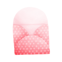 watercolor painting red envelope There is a pattern of white spots. The envelope is curved. png
