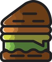 a color icon of hamburger vector