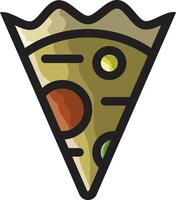 a slice of pizza with a green pepper on it vector