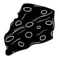 a piece of cheese with holes on it vector