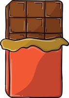 chocolate bar with caramel and chocolate vector