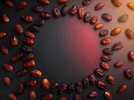 Dates on dark gradient background, middle blank photo