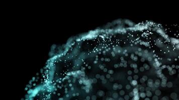 Dynamic Particle Sphere with Glowing Dots on Black Background video