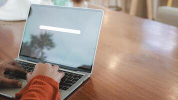 Data Search Technology Search Engine Optimization, Online business search a job for work, Human hands are finger point to Searching for information, Using search console with your browser website. photo