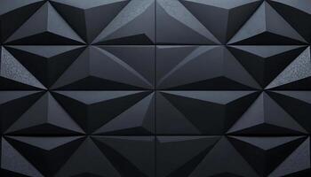 modern sleek, abstract background featuring a dark geometric pattern of triangular tiles arranged in precise symmetry. photo