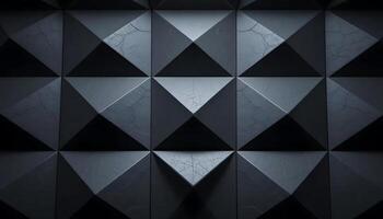 modern abstract background featuring a dark geometric pattern of triangular tiles arranged in precise symmetry. photo
