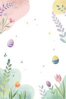 Springtime background with tulips. Spring template. Easter greeting card with place for text. vector