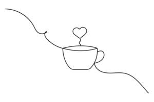 3.Continuous single line drawing of cup of coffee illustration vector