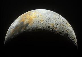 close-up view of the moon with craters and shadows 3 photo