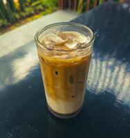 Close up to Iced Latte Coffee. photo