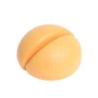 Smooth Peach A Minimalist 3D Render of a Peach Halved png