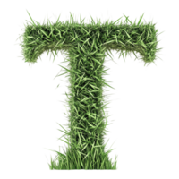 Alphabet 'T' in Abstract Style Isolated Against a Transparent Background for GRASSY Unique Typography Applications png
