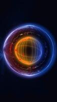 Energy rings create a sphere that emits light, creating a unique futuristic atmosphere. video