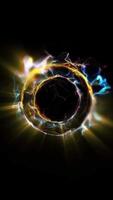 The vibrant colorful energy creates a sphere that emits light, creating a unique creative atmosphere. video