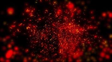 Bright red sparks fill the space, creating the effect of speed and elusiveness of the moment. video