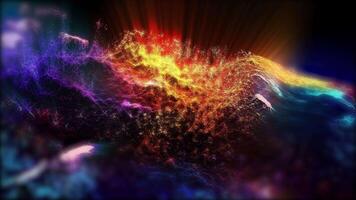The colorful, magnificent landscape of an unknown planet smoothly changes perspective, creating for the beholder the effect of flight and presence. video