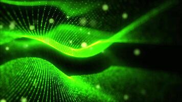 A calming background of virtual green waves moving smoothly in virtual space. video