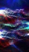 The landscape of an unknown planet in flashy burgundy-blue tones smoothly changes perspective, creating for the beholder the effect of flight and presence. video
