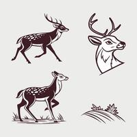 Boho Deer Design Elements vector