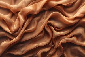 Soft fabric drapes emphasizing texture and movement with warm hues contrasting against a neutral background photo