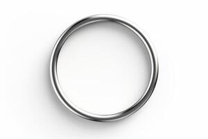 Silver round frame isolated on white background. photo