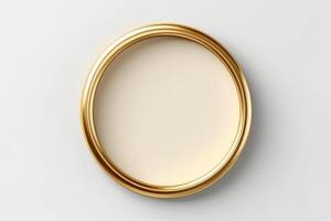 Golden round frame or border, Circle design, round frame, frame for accessories. photo