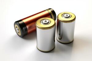 Batteries isolated on white background. photo