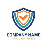 a shield logo with a check mark on it vector