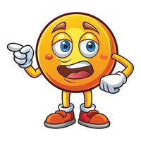 emoticon character pointing something background vector