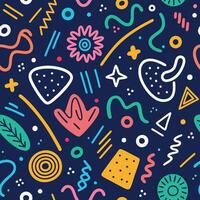seamless pattern with colorful geometric shapes on a white background vector