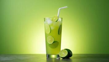 Bright Green Limeade Juice for Refreshing Citrus Experience photo