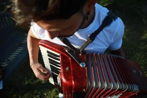 Hands On The Keyboard Of The Accordion photo