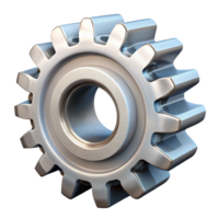 3D Render of a Shiny Metal Gear Cogwheel png