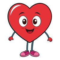 heart character with arms and legs, smiling and waving vector