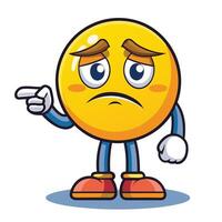 emoticon character pointing at something white background vector