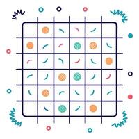 Colorful Grid Pattern Abstract Geometric Design with Circles and Lines vector