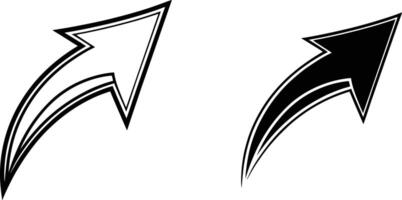 Curved Arrows Upward Trending Design Elements, Graphic Symbols vector