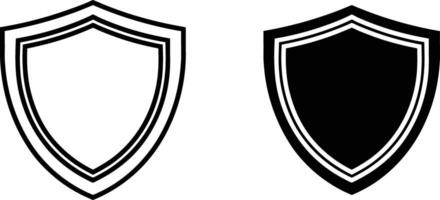 Blank DoubleBordered Shields Icon, Graphic, Symbol, Design, Security, Protection, Emblem, Badge, Cre vector