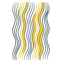 Abstract Wave Pattern Yellow, Blue, Curving Lines, Vertical Stripes, Modern Art vector