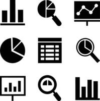 Data Analysis Charts Graphs Spreadsheet Pie Bar Magnifier Research vector