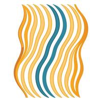 Abstract Wavy Lines Gold, Orange, and Teal Color Palette vector