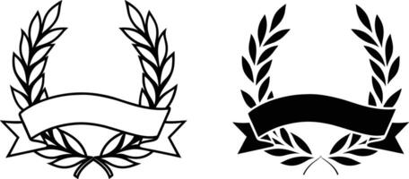 Laurel Wreath with Blank Banner Classic Award Design Elements vector