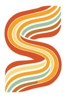 Retro Rainbow Stripes Swirl Abstract Design Pattern Art vector