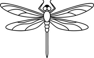 Dragonfly Line Art Insect Wings, Nature, Outline, Drawing, Sketch vector