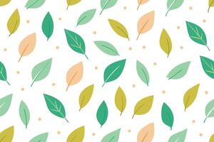 Seamless Pastel Leaves Pattern Nature, Spring, Botanical, Design, Repeat vector