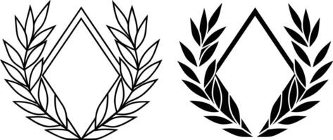 Laurel Wreath Frames Geometric Diamond Design Elementsstration vector